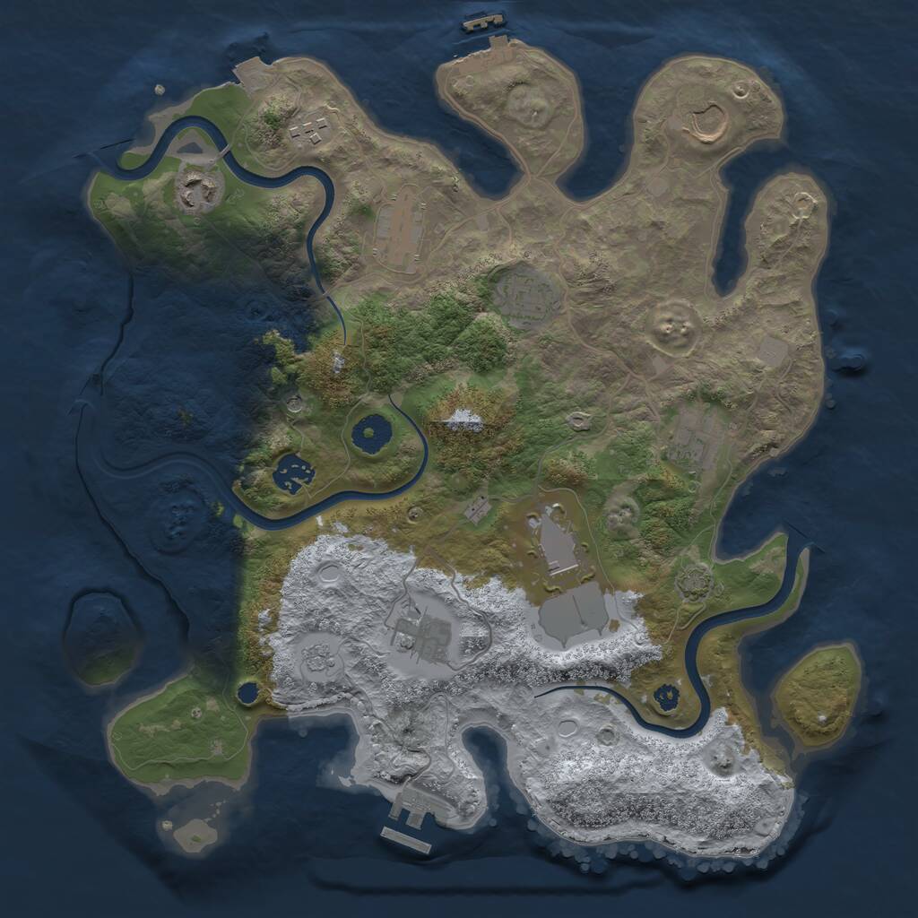 Rust Map: Procedural Map, Size: 3600, Seed: 861825230, 15 Monuments