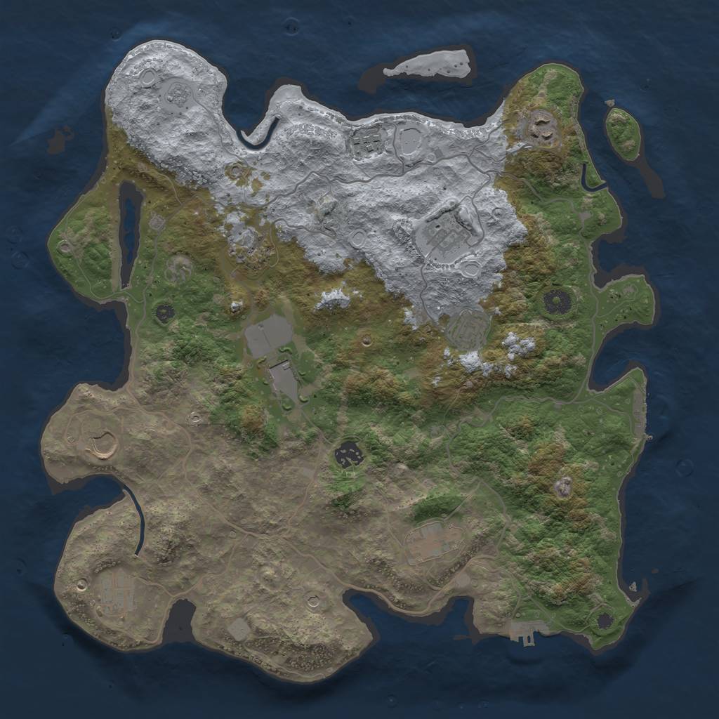 Rust Map: Procedural Map, Size: 4000, Seed: 17800511, 17 Monuments
