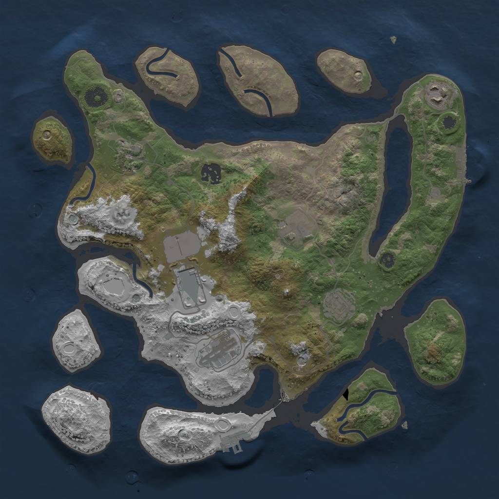 Rust Map: Procedural Map, Size: 3500, Seed: 819808434, 15 Monuments