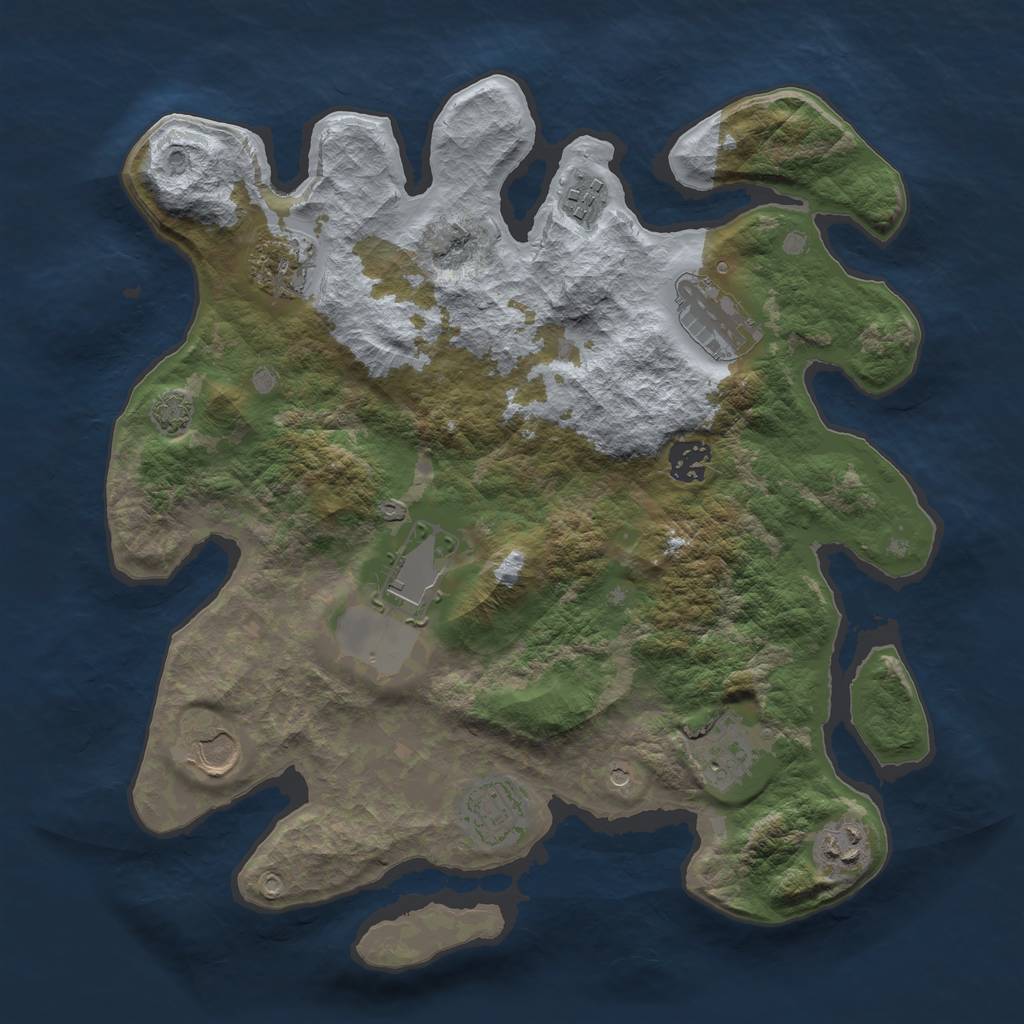 Rust Map: Barren, Size: 3500, Seed: 143, 13 Monuments