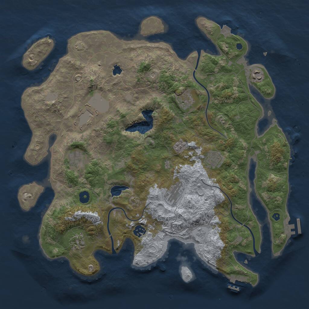 Rust Map: Procedural Map, Size: 4050, Seed: 1778573501, 15 Monuments