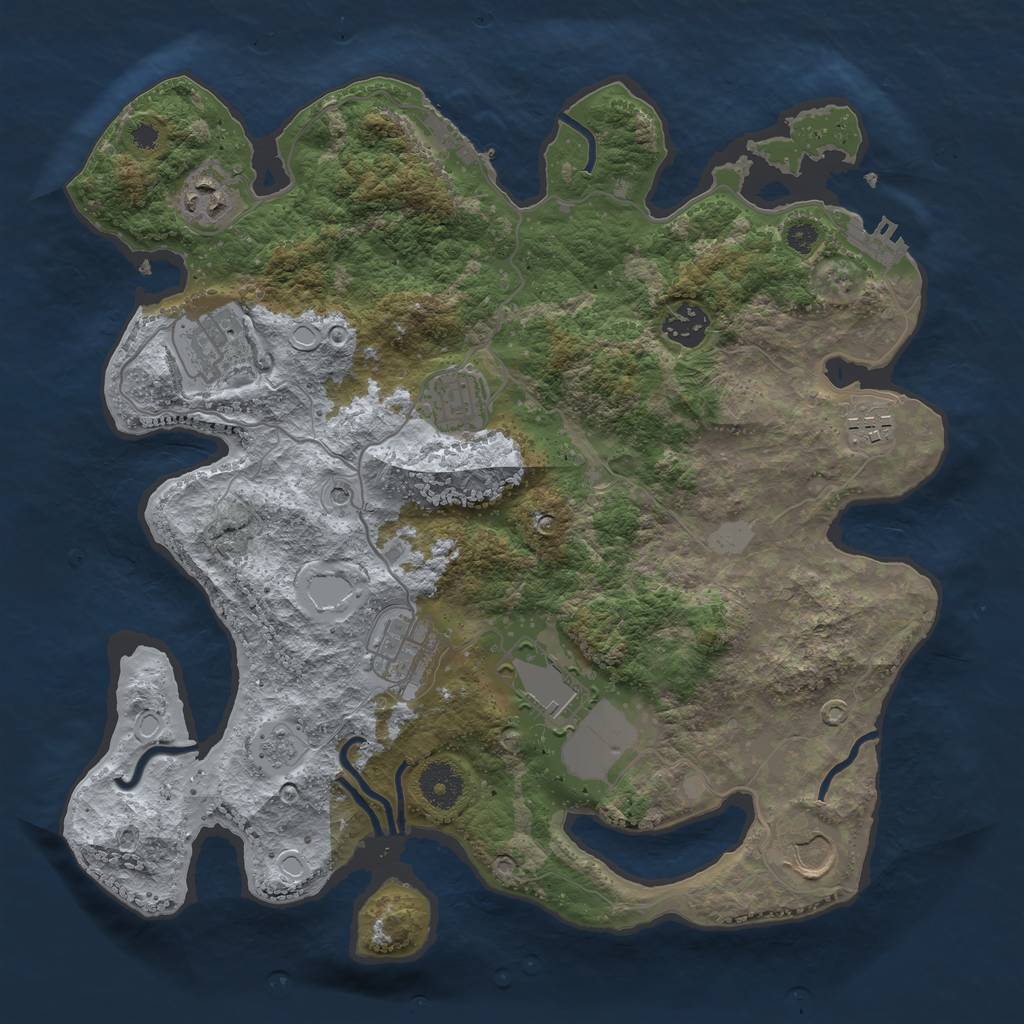 Rust Map: Procedural Map, Size: 3500, Seed: 569, 15 Monuments