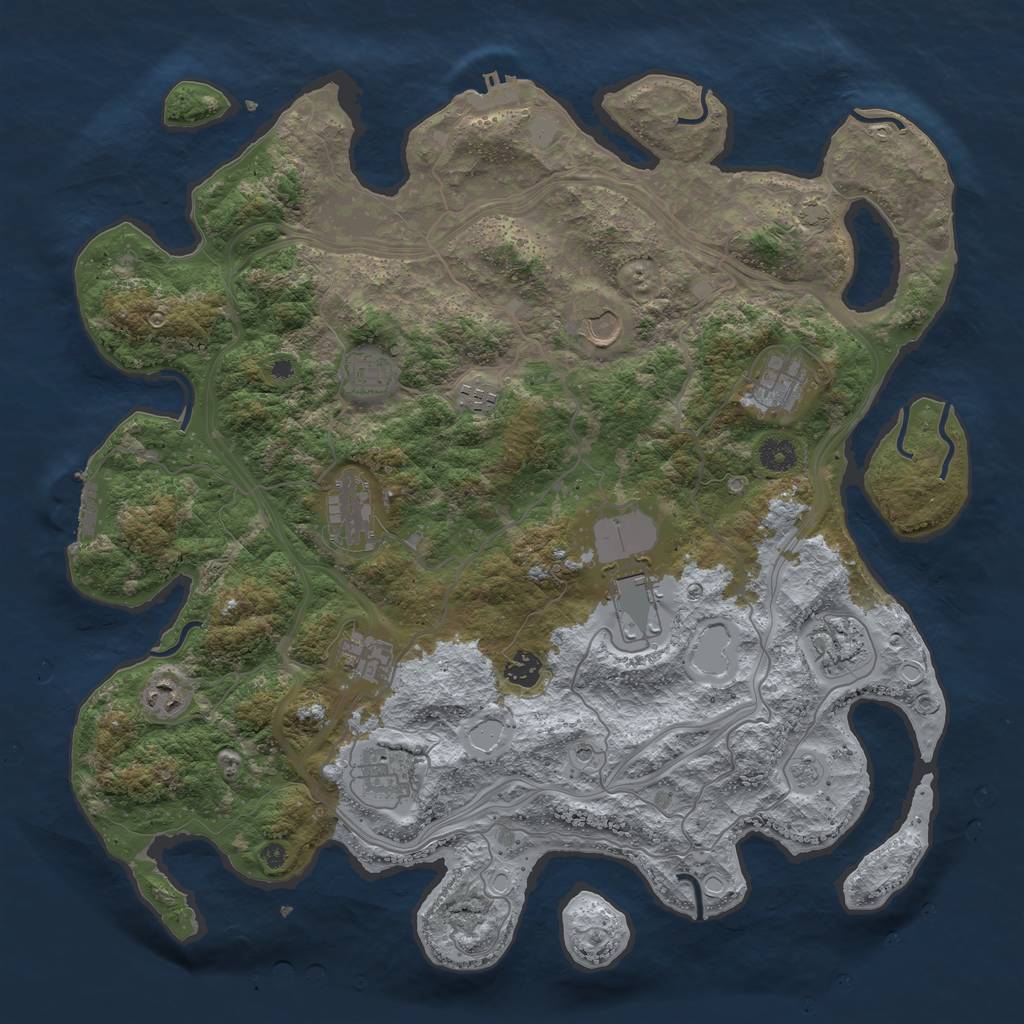Rust Map: Procedural Map, Size: 4250, Seed: 18392, 19 Monuments