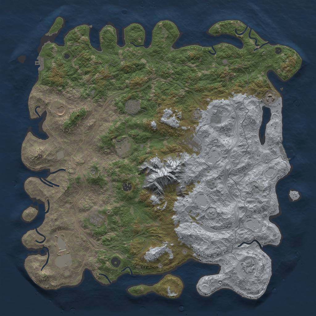 Rust Map: Procedural Map, Size: 5000, Seed: 569653, 18 Monuments