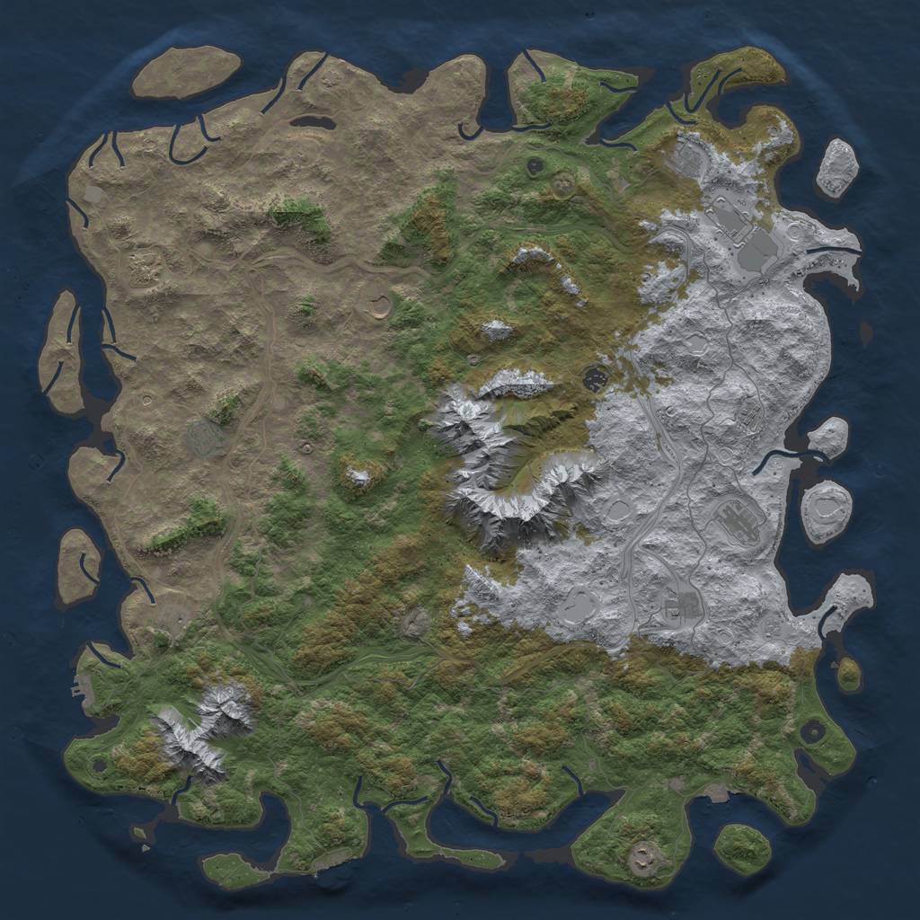 Rust Map: Procedural Map, Size: 6000, Seed: 38, 19 Monuments