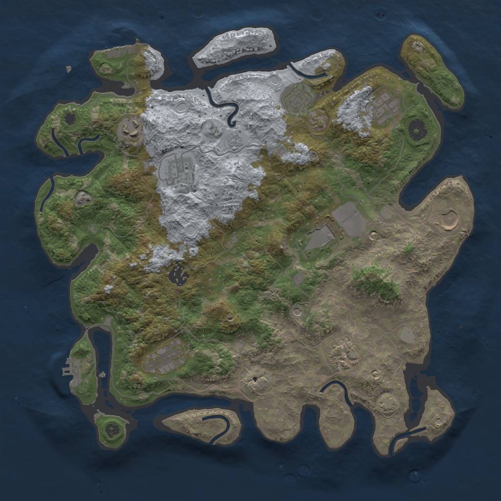 Rust Map: Procedural Map, Size: 3750, Seed: 248832, 17 Monuments