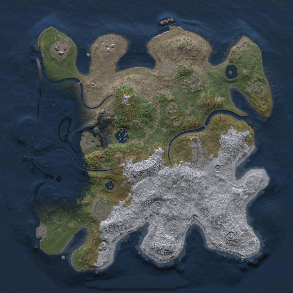 Rust Map: Procedural Map, Size: 3250, Seed: 34456545, 13 Monuments