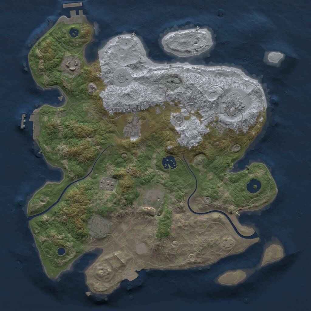 Rust Map: Procedural Map, Size: 3300, Seed: 33010, 13 Monuments