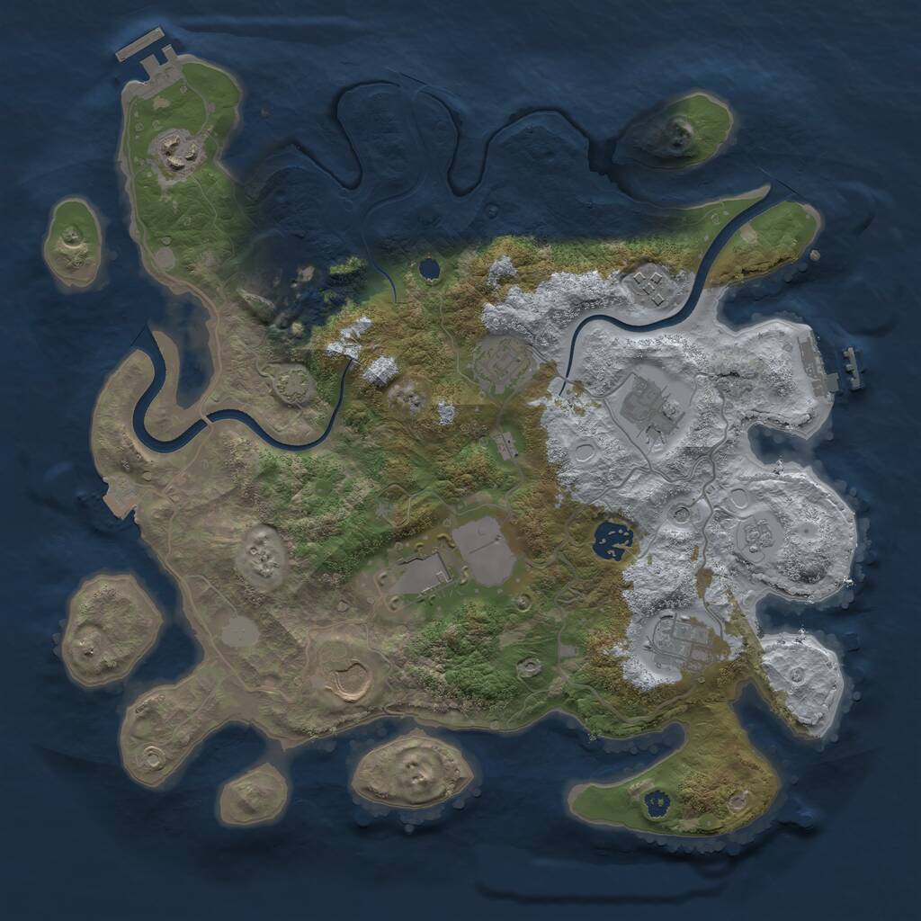 Rust Map: Procedural Map, Size: 3550, Seed: 1716956271, 15 Monuments