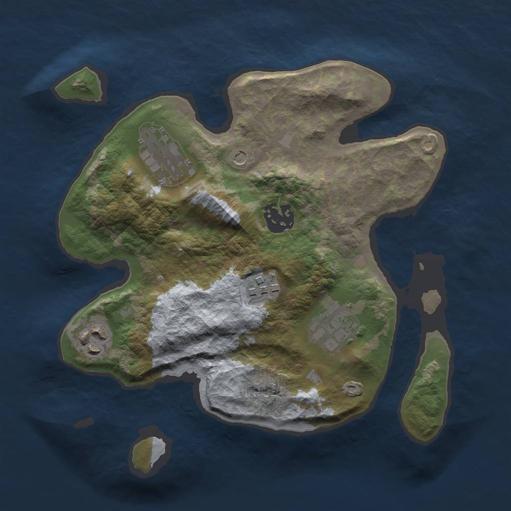 Rust Map: Barren, Size: 2511, Seed: 500908292, 8 Monuments
