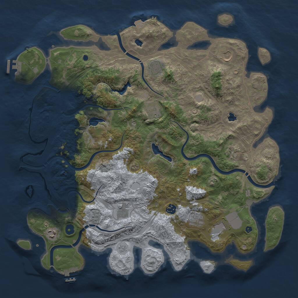 Rust Map: Procedural Map, Size: 4500, Seed: 556438323, 16 Monuments