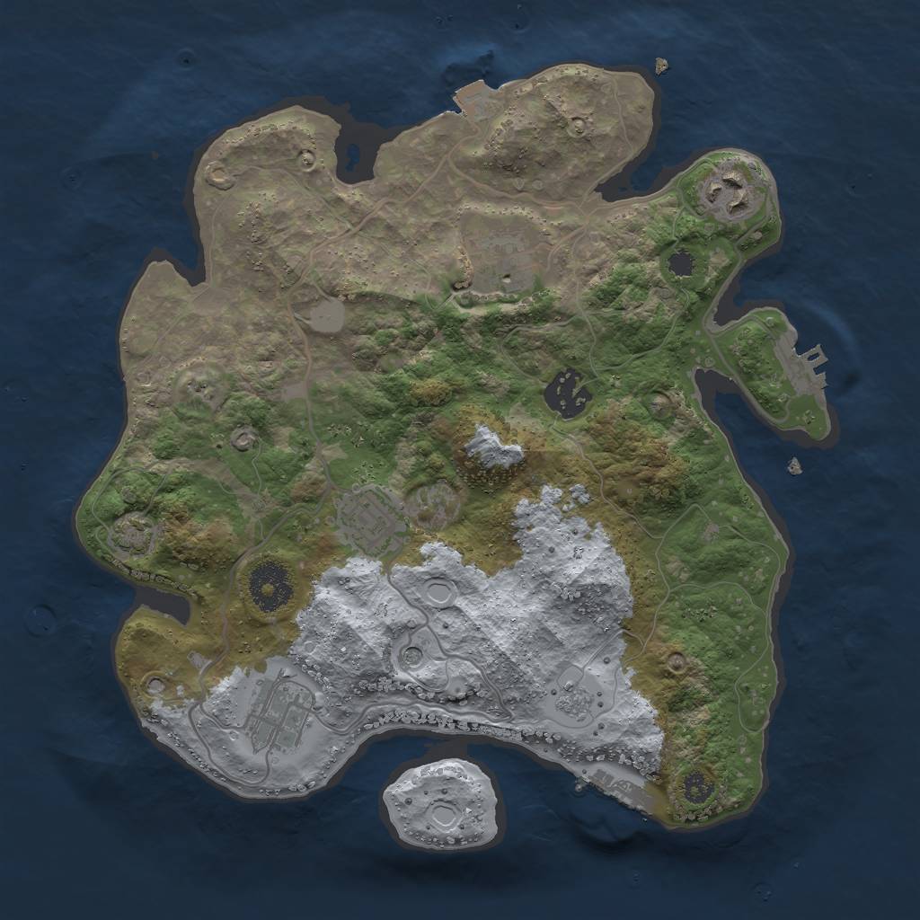 Rust Map: Procedural Map, Size: 3000, Seed: 254478, 13 Monuments