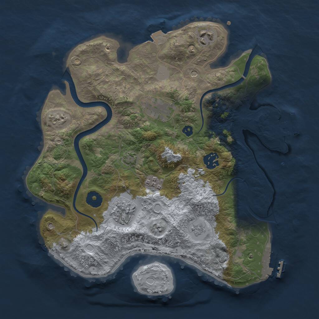 Rust Map: Procedural Map, Size: 3000, Seed: 254478, 11 Monuments