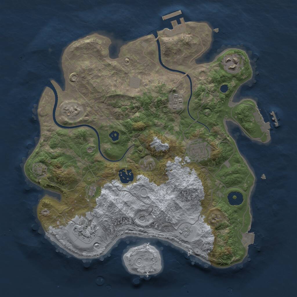 Rust Map: Procedural Map, Size: 3000, Seed: 254478, 11 Monuments