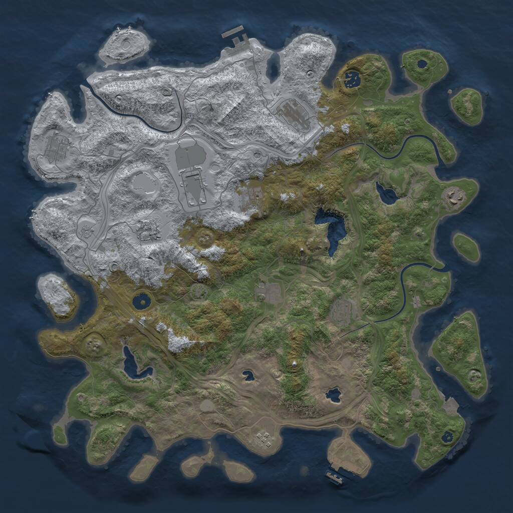 Rust Map: Procedural Map, Size: 4500, Seed: 23472, 16 Monuments
