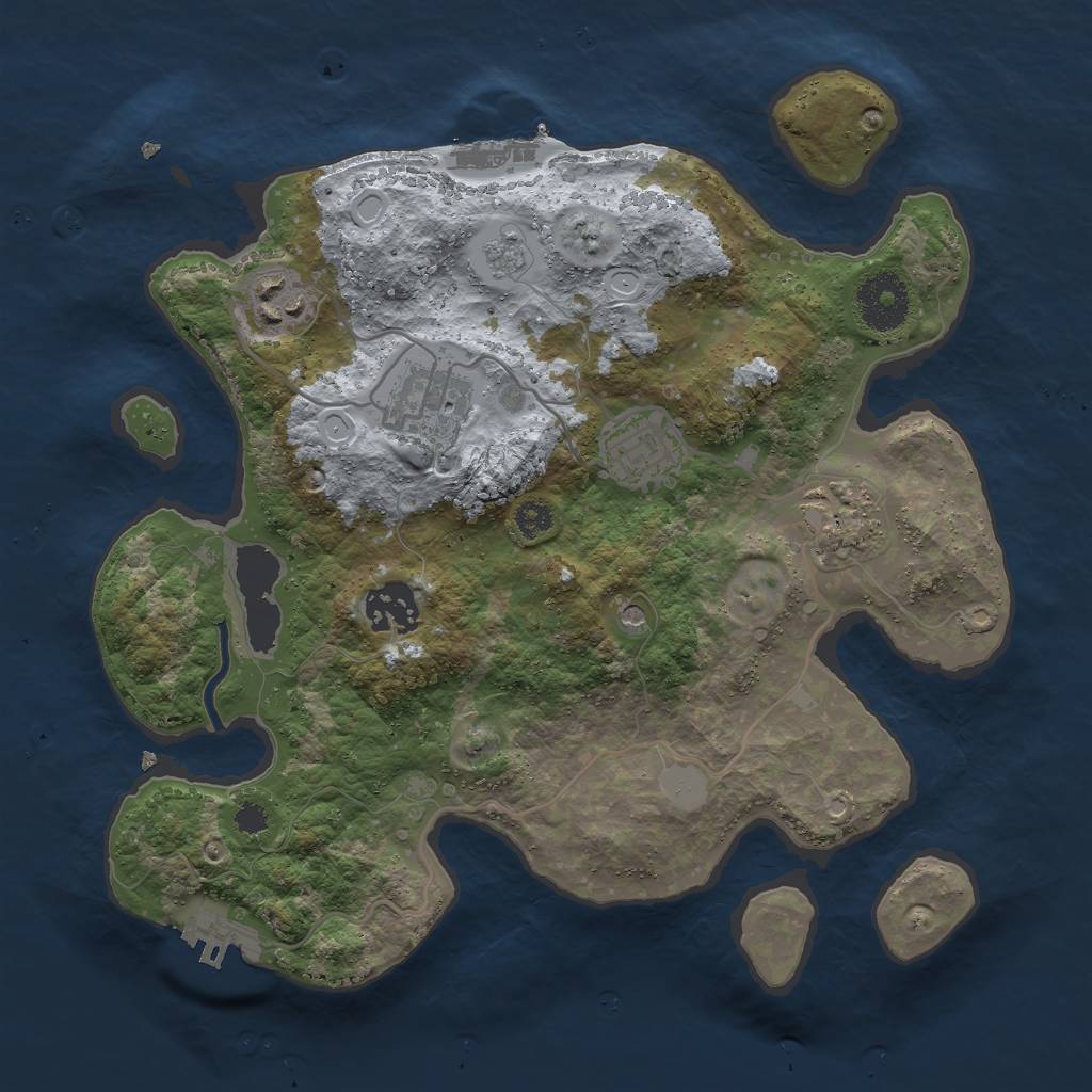 Rust Map: Procedural Map, Size: 3000, Seed: 1432889368, 12 Monuments