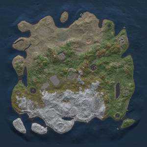 Thumbnail Rust Map: Procedural Map, Size: 3700, Seed: 2270901, 17 Monuments