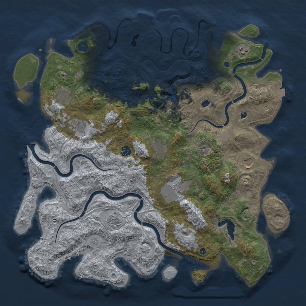 Rust Map: Procedural Map, Size: 4500, Seed: 271046804, 14 Monuments