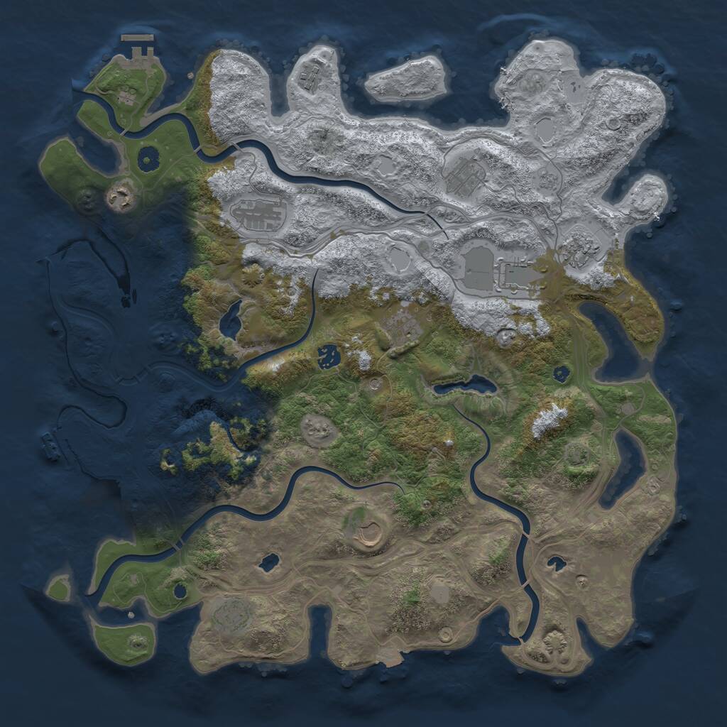 Rust Map: Procedural Map, Size: 4500, Seed: 788951840, 16 Monuments