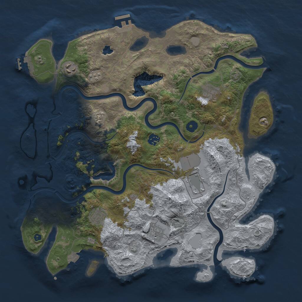 Rust Map: Procedural Map, Size: 4000, Seed: 764843731, 13 Monuments