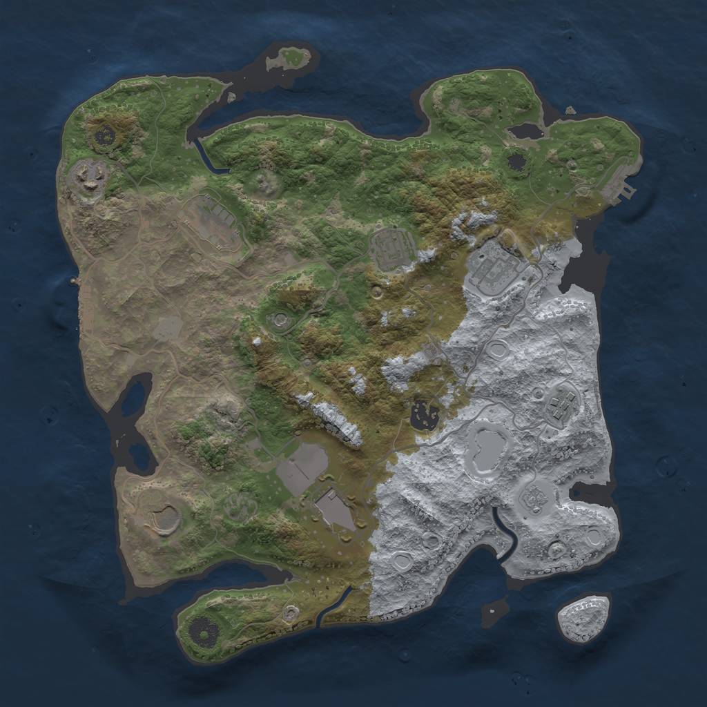 Rust Map: Procedural Map, Size: 3500, Seed: 29932264, 15 Monuments