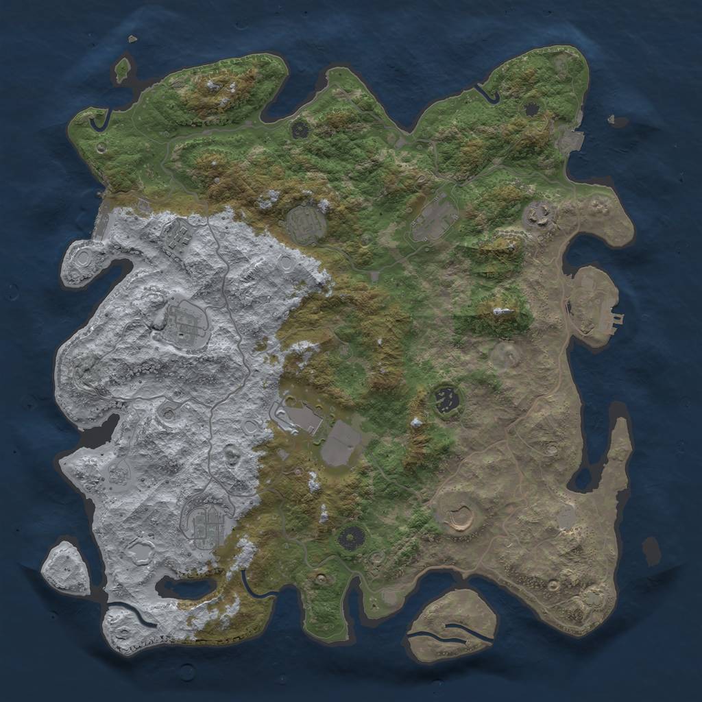 Rust Map: Procedural Map, Size: 4200, Seed: 300, 17 Monuments