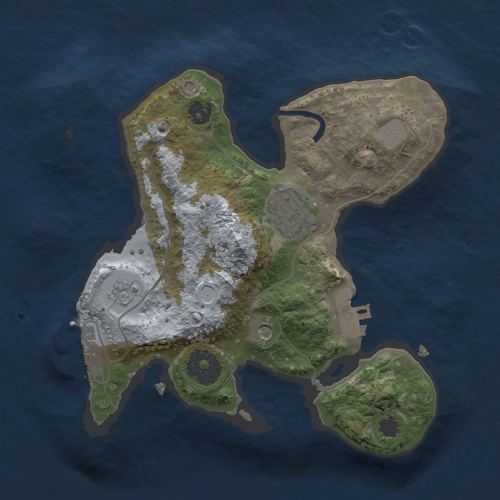 Rust Map: Procedural Map, Size: 2169, Seed: 60697, 8 Monuments