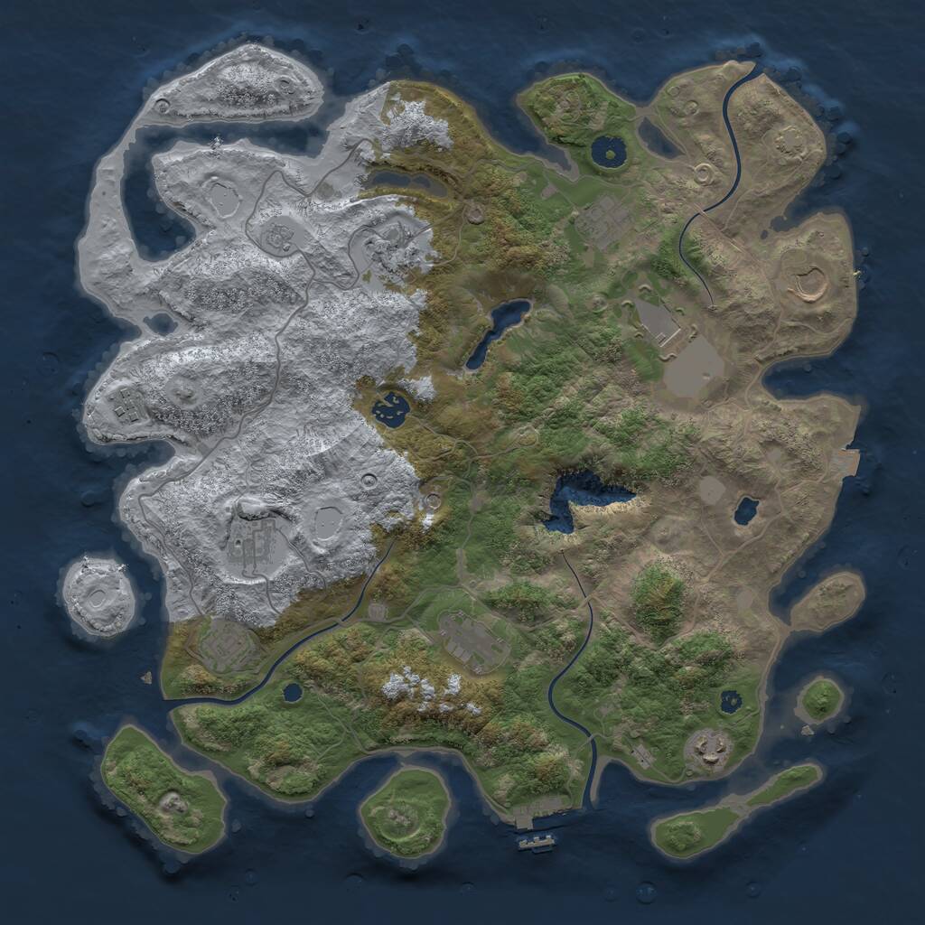 Rust Map: Procedural Map, Size: 4050, Seed: 458701903, 15 Monuments