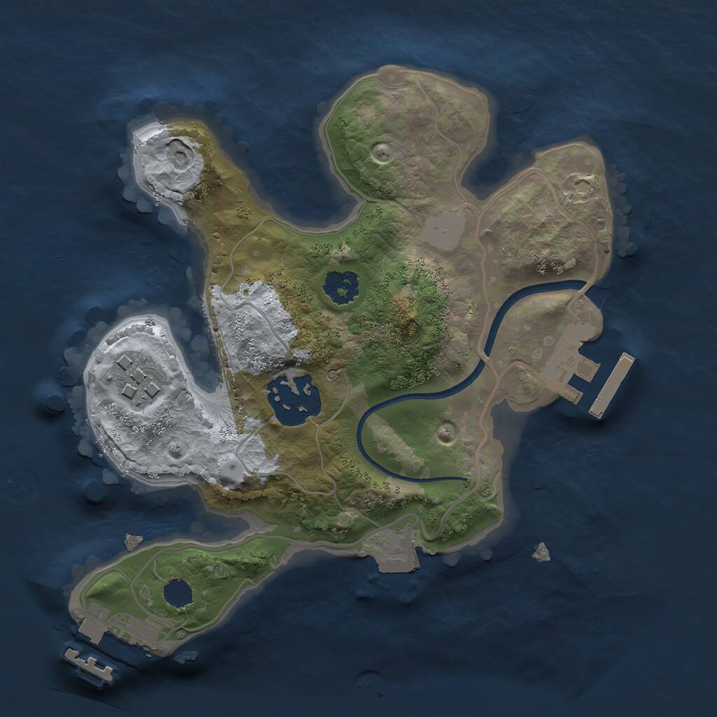 Rust Map: Procedural Map, Size: 2057, Seed: 226987, 5 Monuments