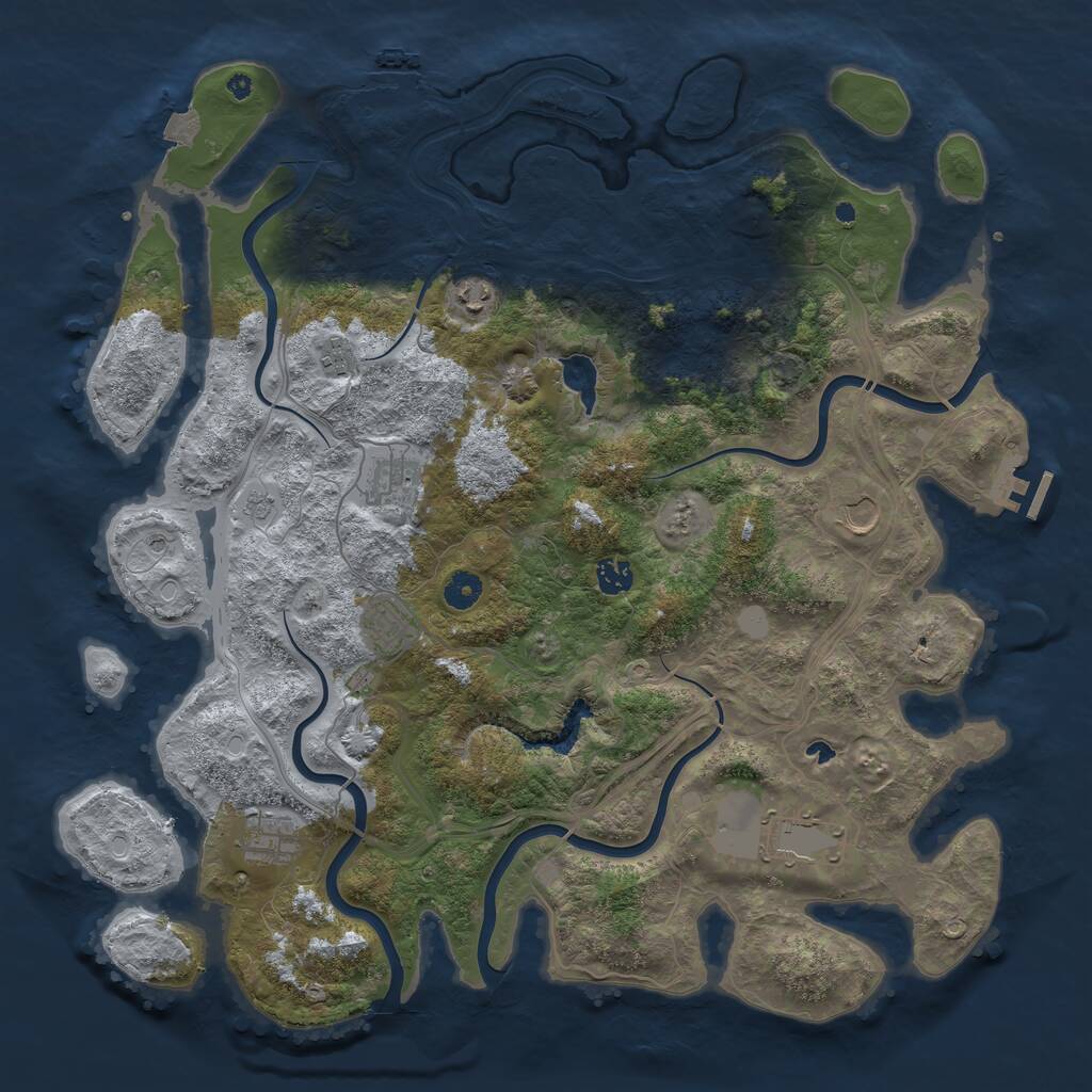Rust Map: Procedural Map, Size: 4400, Seed: 12345, 14 Monuments