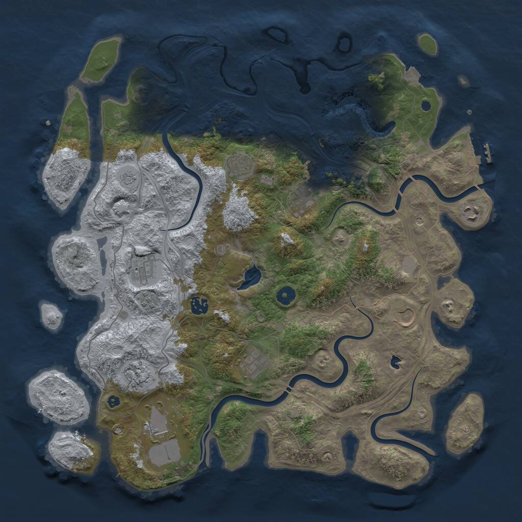 Rust Map: Procedural Map, Size: 4300, Seed: 12345, 15 Monuments