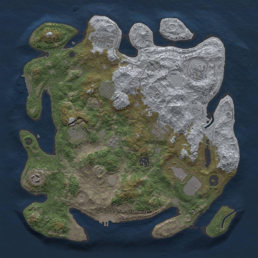 Rust Map: Procedural Map, Size: 3600, Seed: 3249616, 16 Monuments
