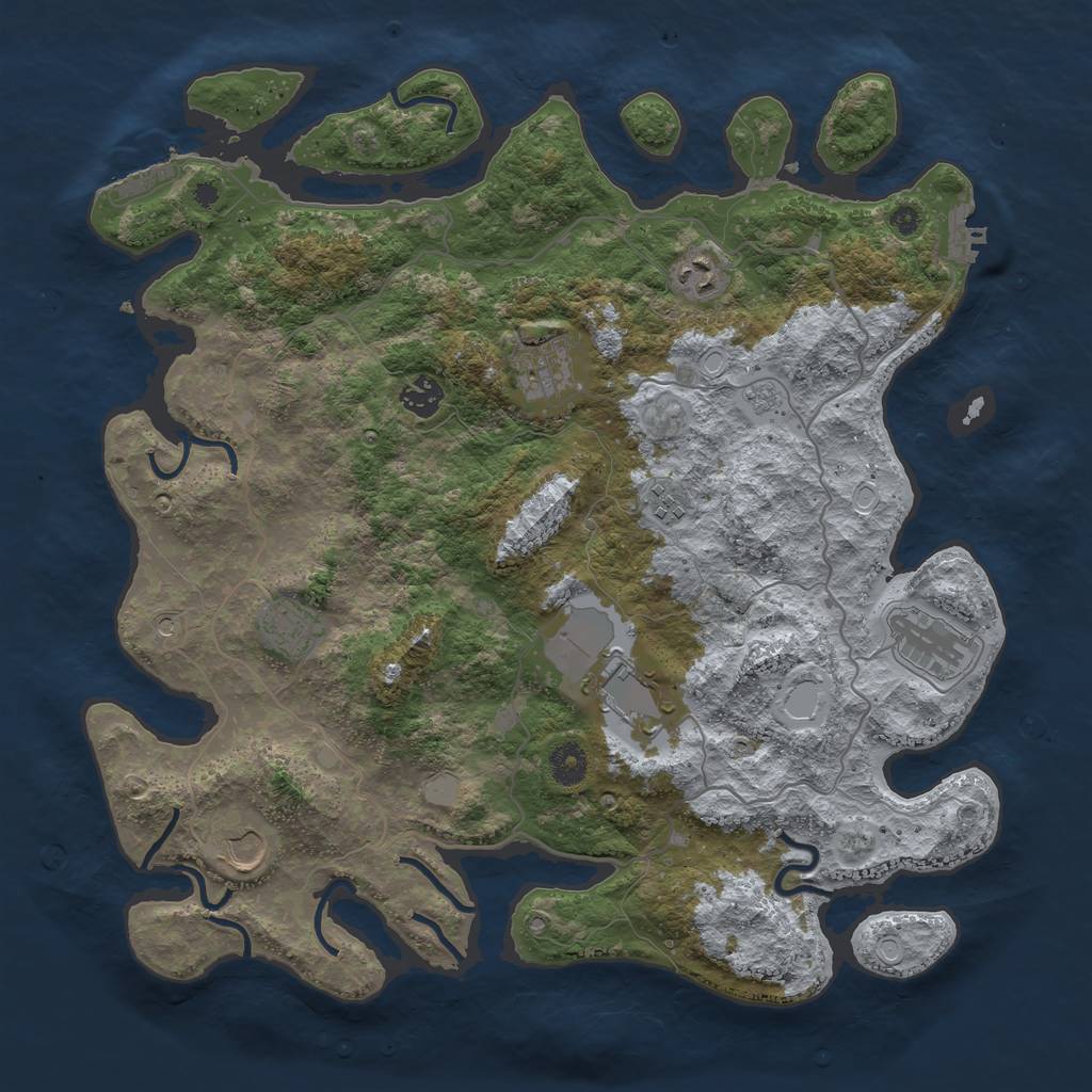 Rust Map: Procedural Map, Size: 4000, Seed: 1860677946, 15 Monuments