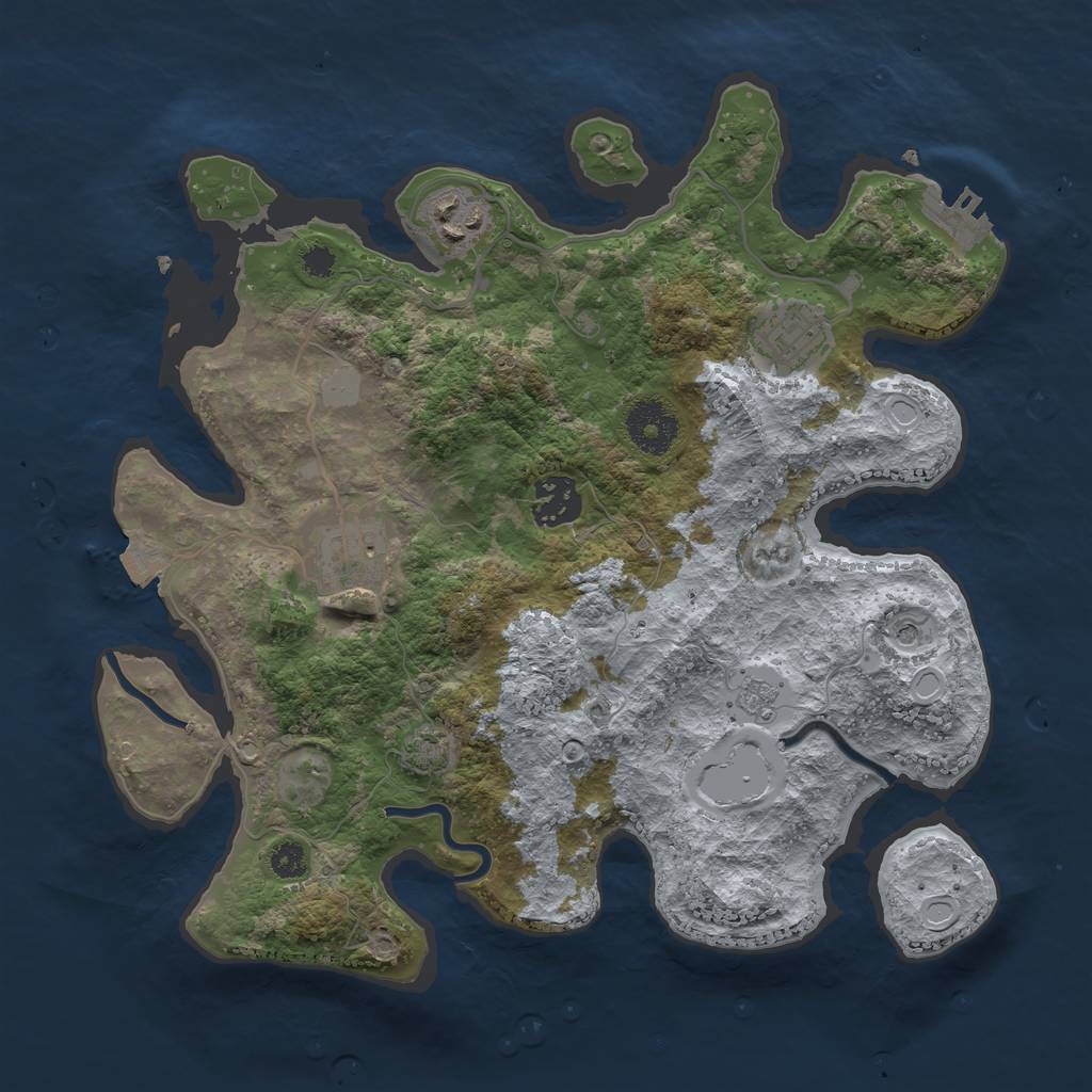 Rust Map: Procedural Map, Size: 3150, Seed: 712372, 11 Monuments