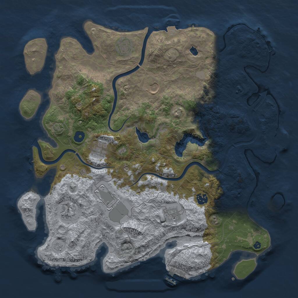 Rust Map: Procedural Map, Size: 4000, Seed: 512256, 13 Monuments