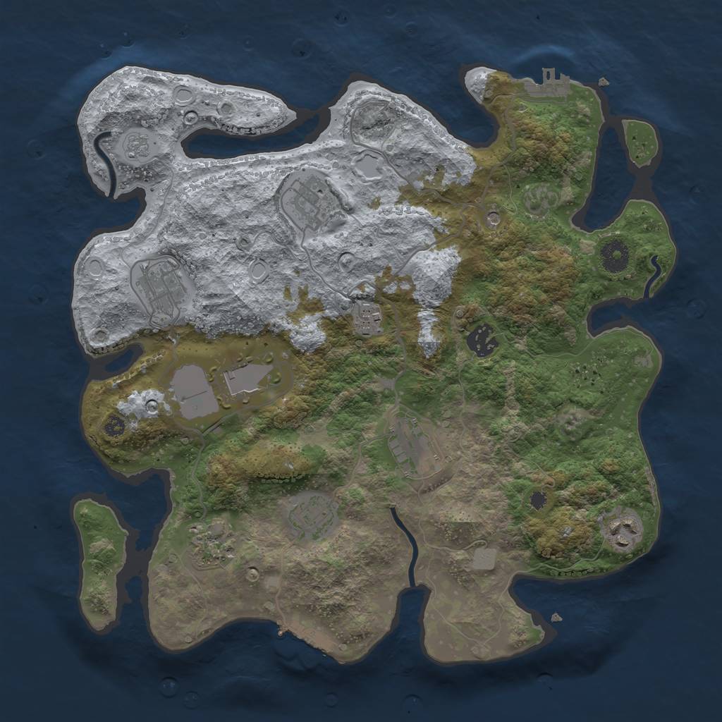 Rust Map: Procedural Map, Size: 3500, Seed: 20211028, 16 Monuments