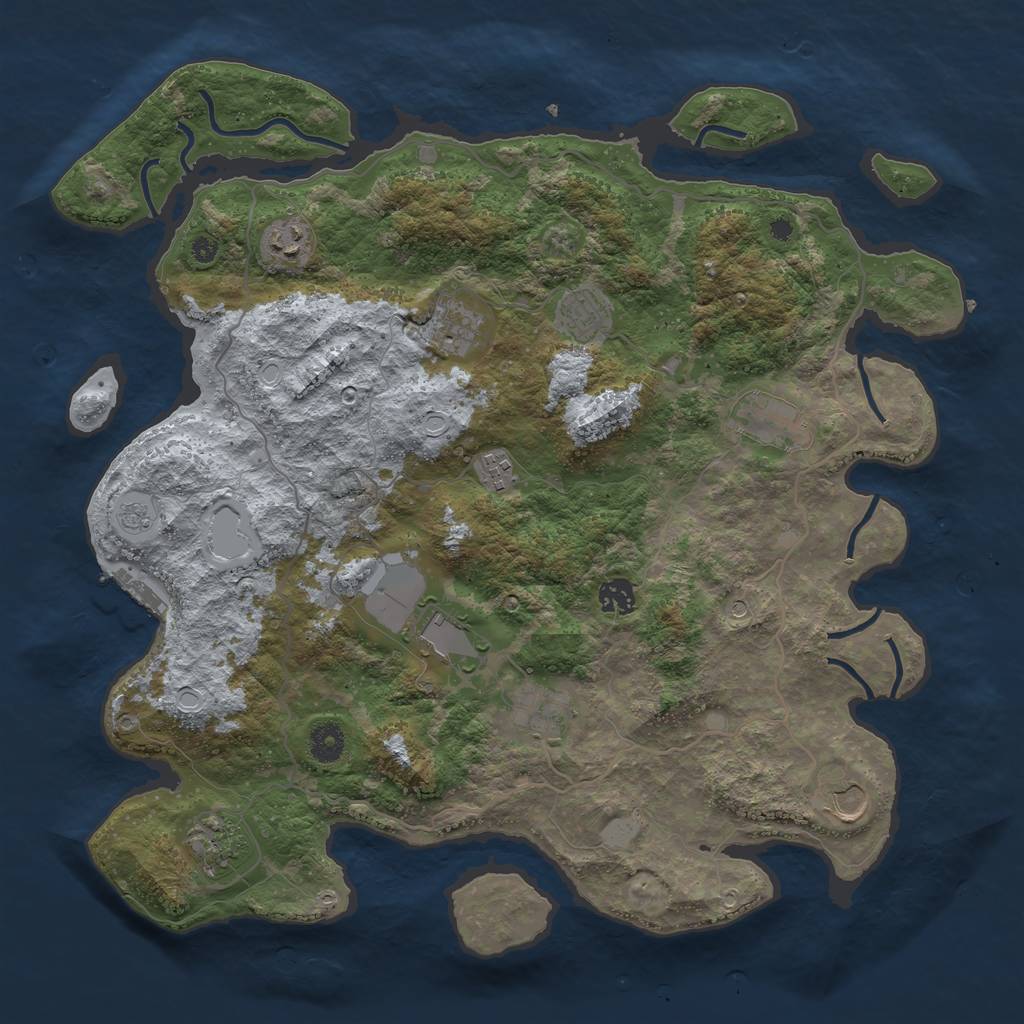 Rust Map: Procedural Map, Size: 4100, Seed: 1622048766, 16 Monuments