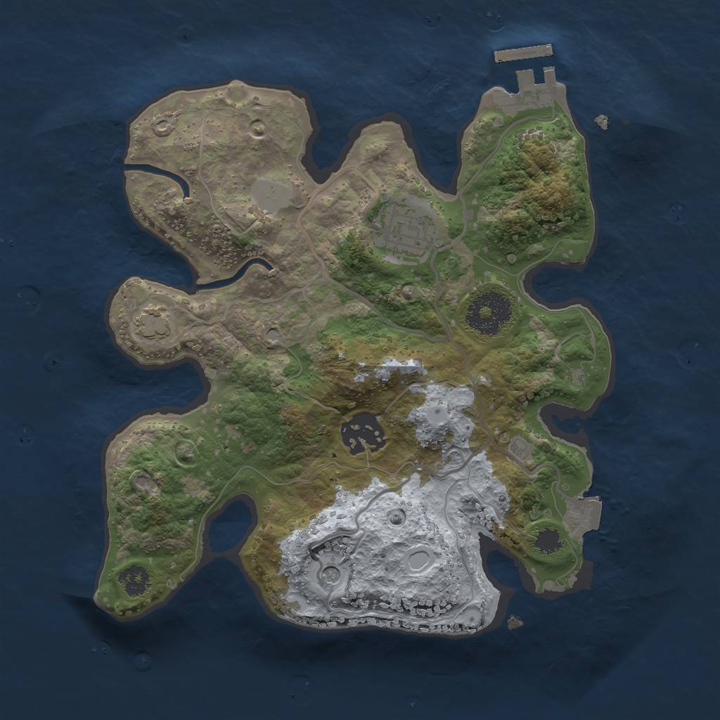 Rust Map: Procedural Map, Size: 2500, Seed: 2427322, 8 Monuments