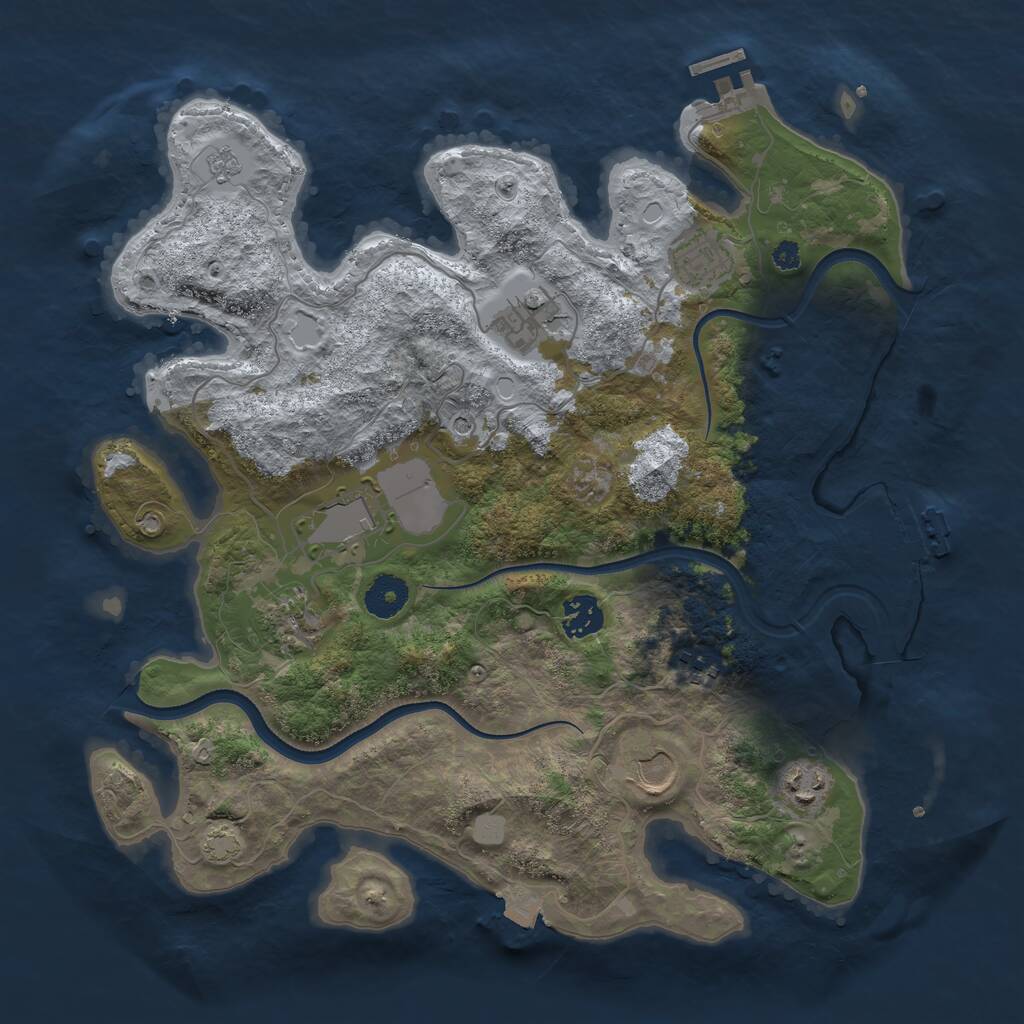 Rust Map: Procedural Map, Size: 3600, Seed: 785858, 14 Monuments