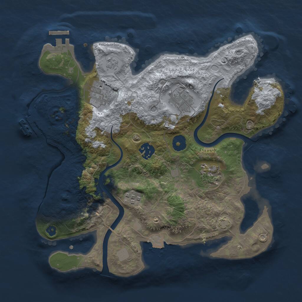 Rust Map: Procedural Map, Size: 3000, Seed: 190633129, 11 Monuments