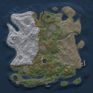 Thumbnail Rust Map: Procedural Map, Size: 3500, Seed: 414605628, 14 Monuments