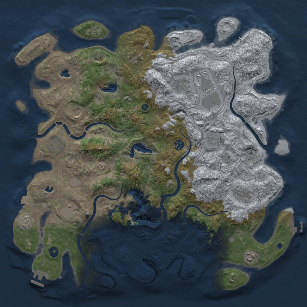 Rust Map: Procedural Map, Size: 4500, Seed: 6557, 17 Monuments