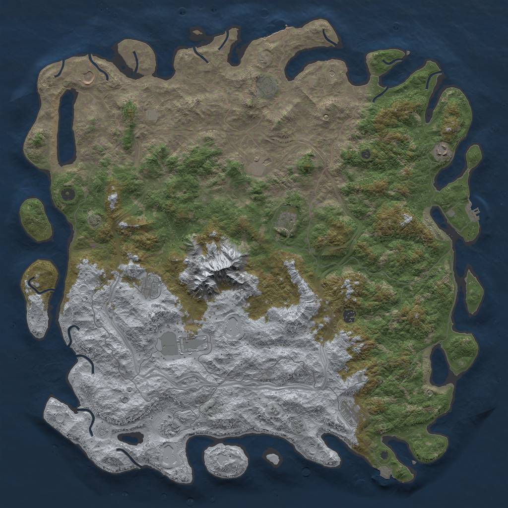 Rust Map: Procedural Map, Size: 5721, Seed: 6738, 19 Monuments
