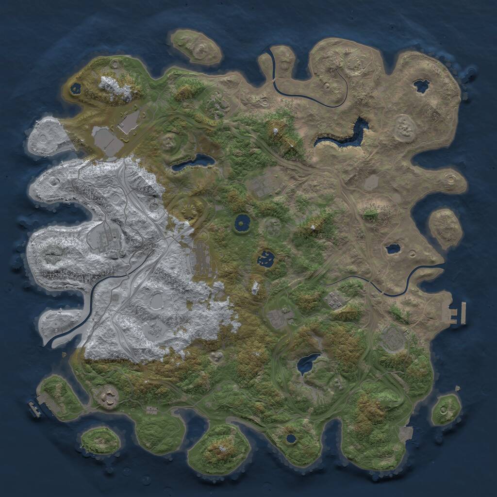 Rust Map: Procedural Map, Size: 4500, Seed: 1635994332, 16 Monuments