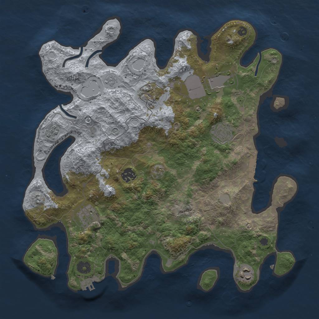 Rust Map: Procedural Map, Size: 3500, Seed: 118271, 14 Monuments