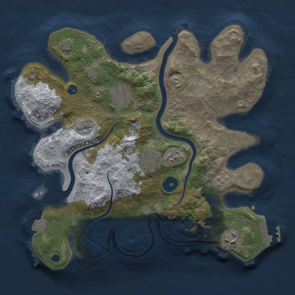 Rust Map: Procedural Map, Size: 3000, Seed: 119, 9 Monuments