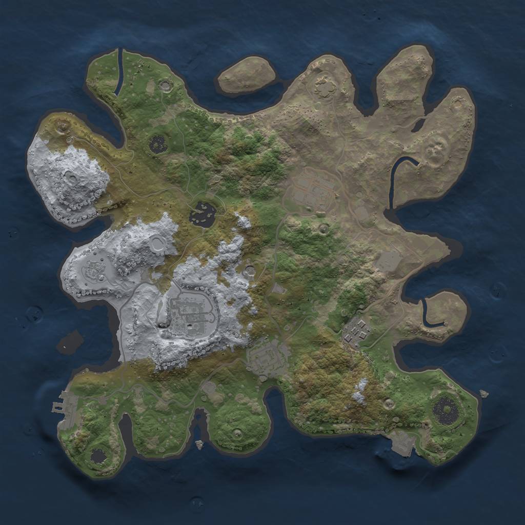 Rust Map: Procedural Map, Size: 3000, Seed: 119, 12 Monuments