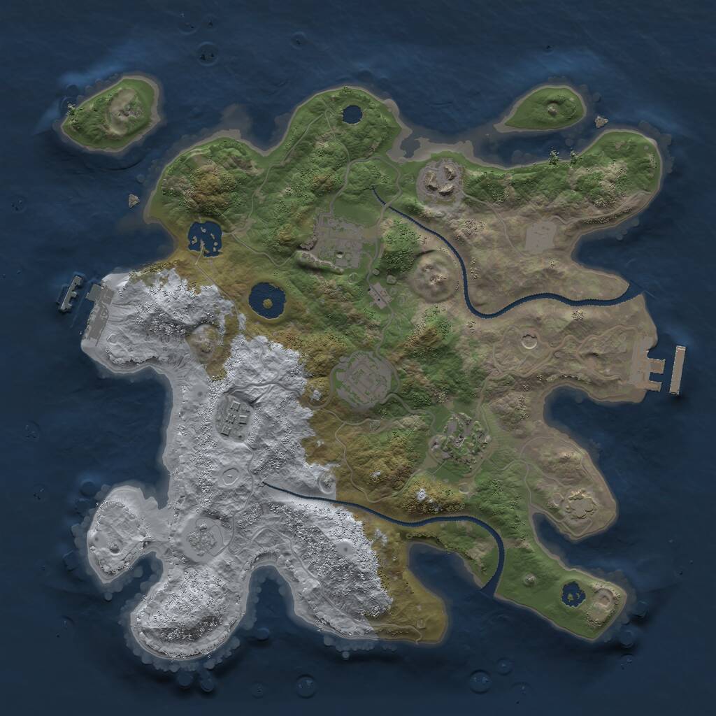 Rust Map: Procedural Map, Size: 3000, Seed: 216843174, 12 Monuments