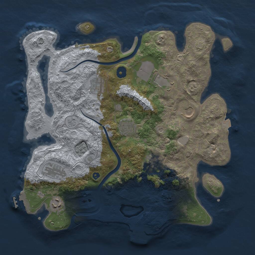 Rust Map: Procedural Map, Size: 3500, Seed: 20211031, 14 Monuments