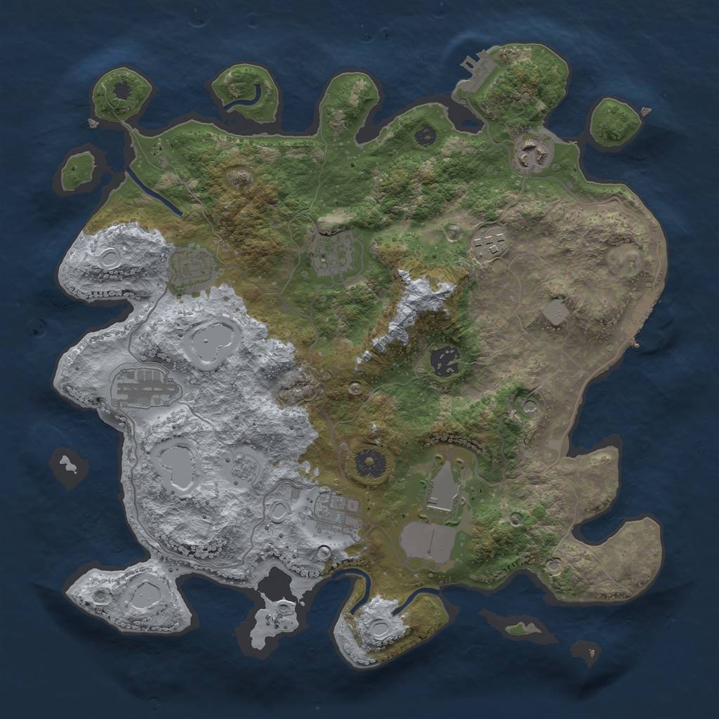 Rust Map: Procedural Map, Size: 3500, Seed: 15950, 15 Monuments